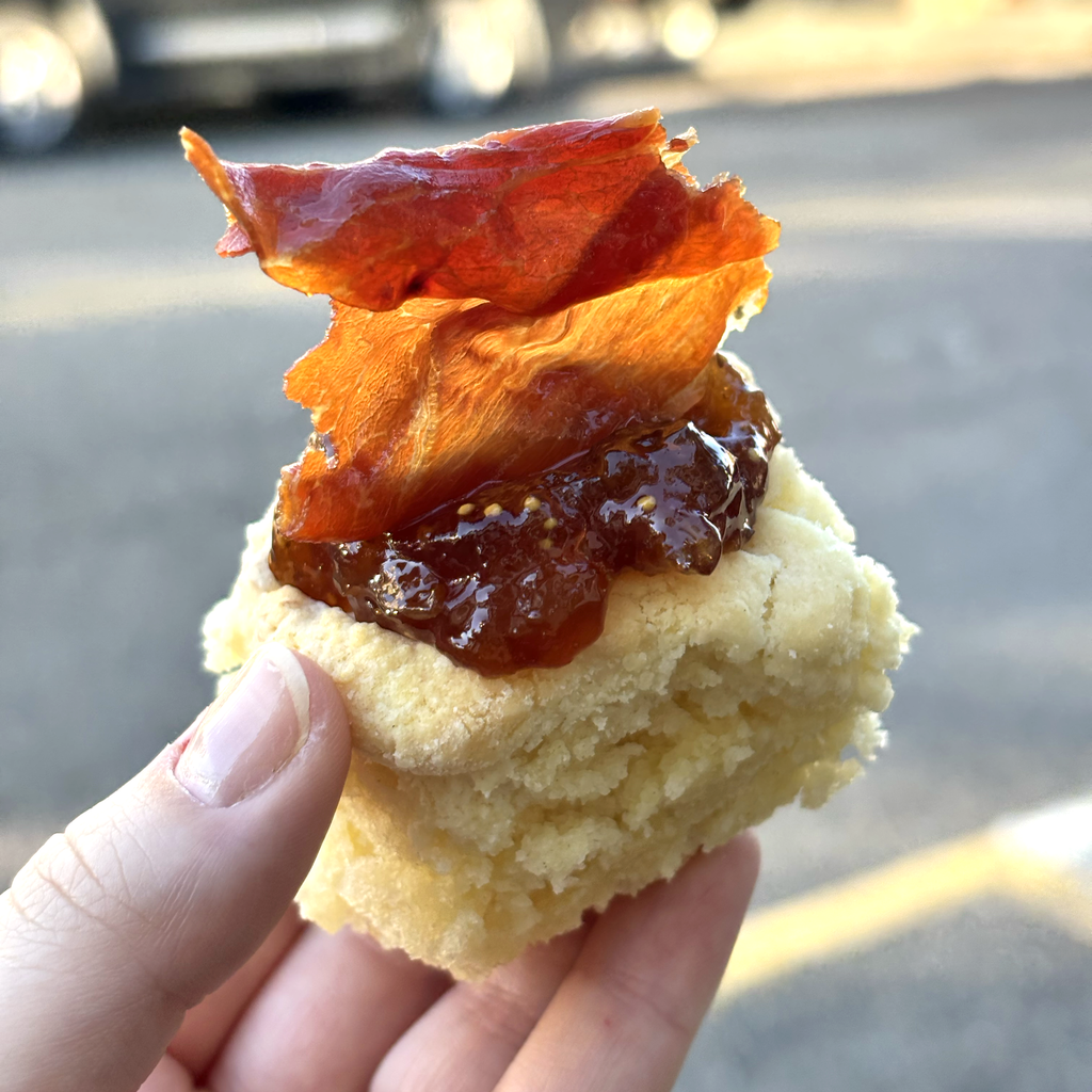 Fig, Goat Cheese, & Crispy Prosciutto Biscuits