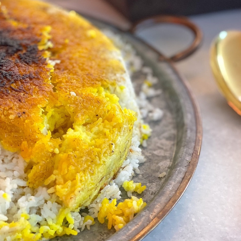 Beautiful Tah Dig ~ Persian Rice - My Lilikoi KitchenMy Lilikoi