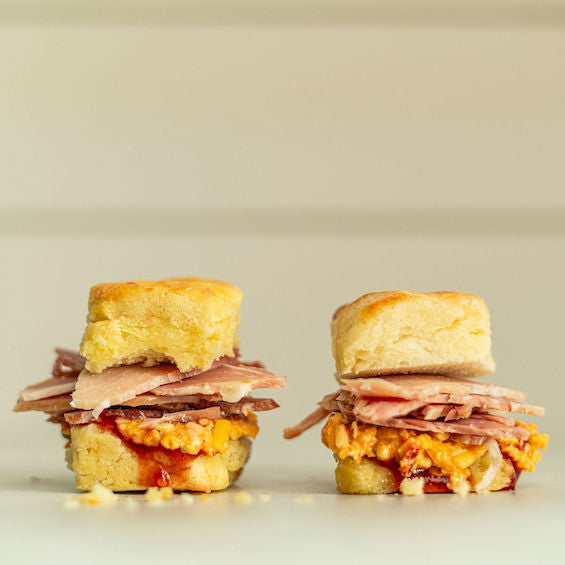 Buttermilk Biscuit with Ham, and Fiery Pimento Cheese