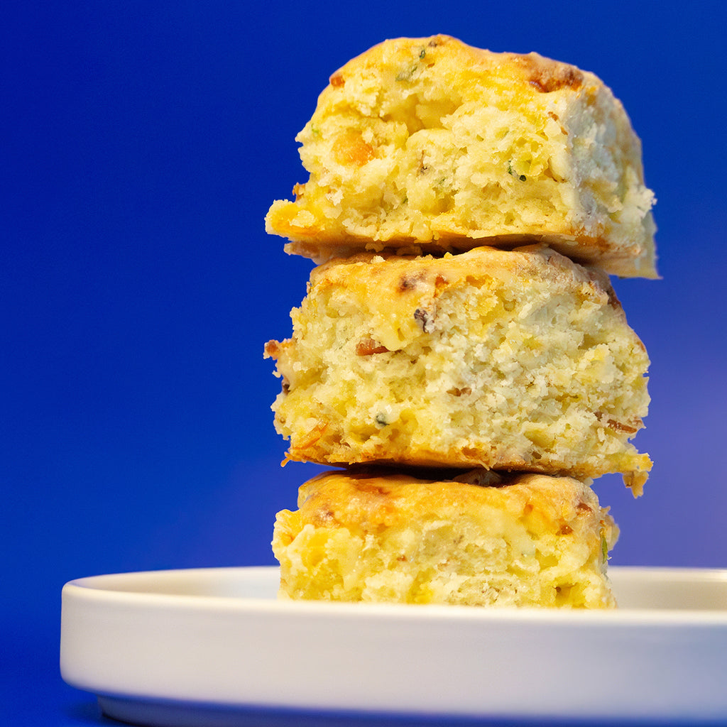 white lily bacon cheddar biscuits Bacon Cheddar & Chive Protein Biscuits (16 Biscuits)
