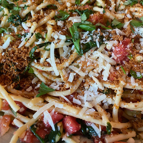 Tomato Basil Garlic Summer Pasta