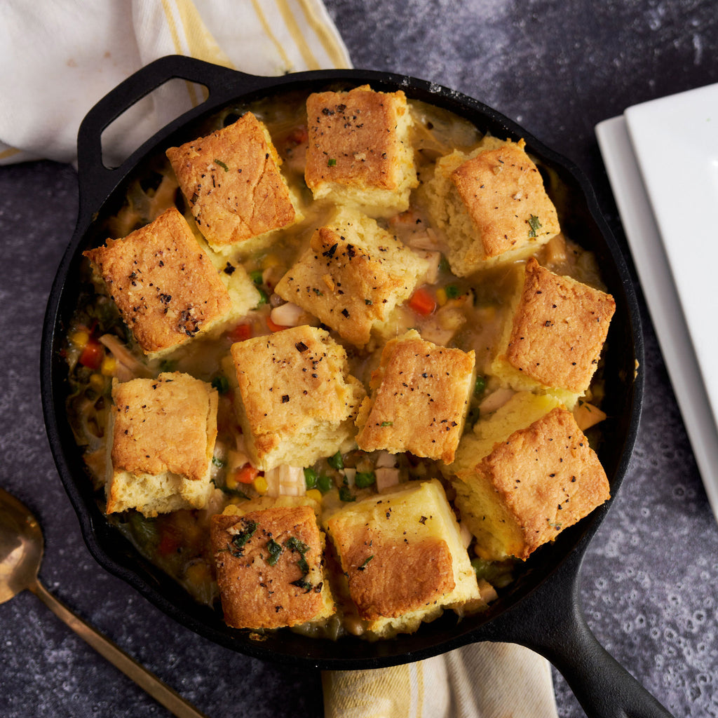 Turkey Pot Pie with Savory Herb Biscuits