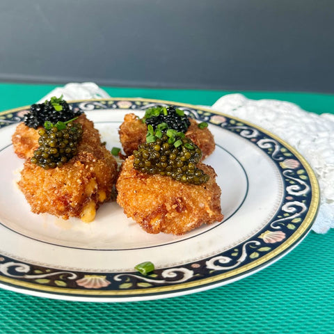 Caviar & Pimento Cheese Fritters