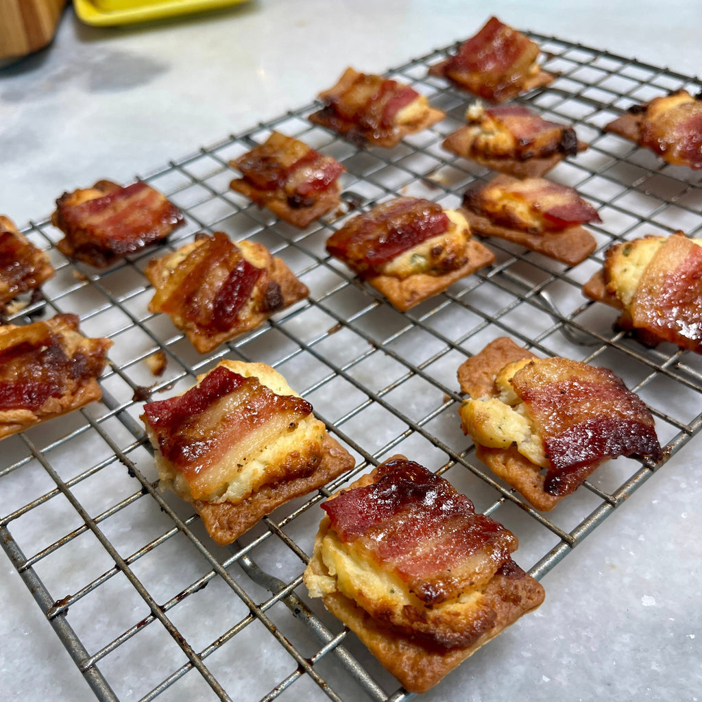 Savory Boursin & Candied Bacon Crackers