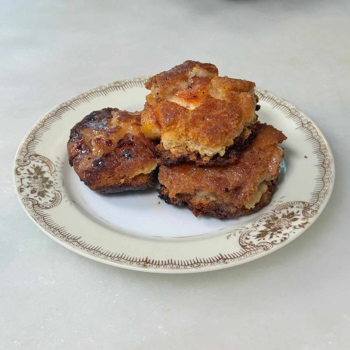 Glazed Peach Fritters