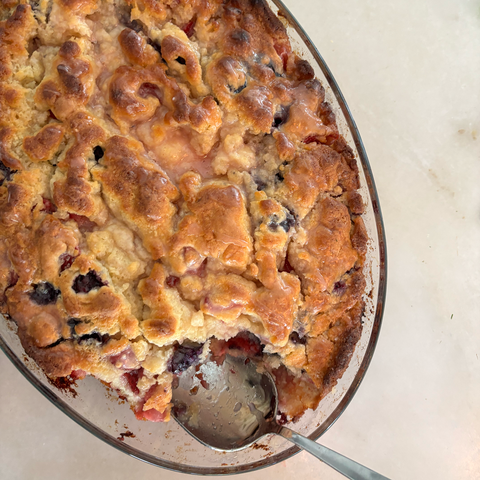 Red, White, and Biscuits: Strawberry & Blueberry Butter Swim Biscuits
