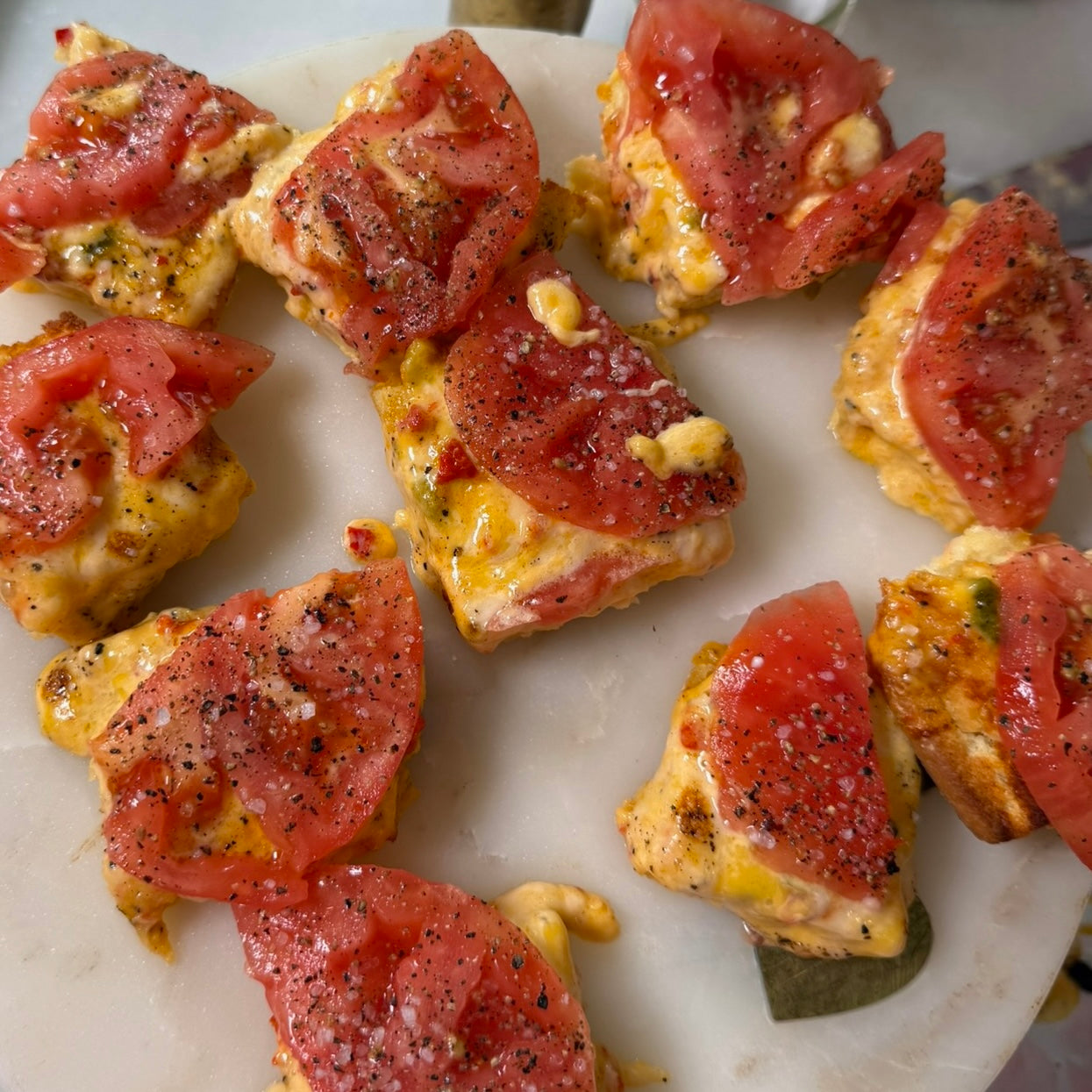 Tomato Pimento Cheese Biscuit Toast