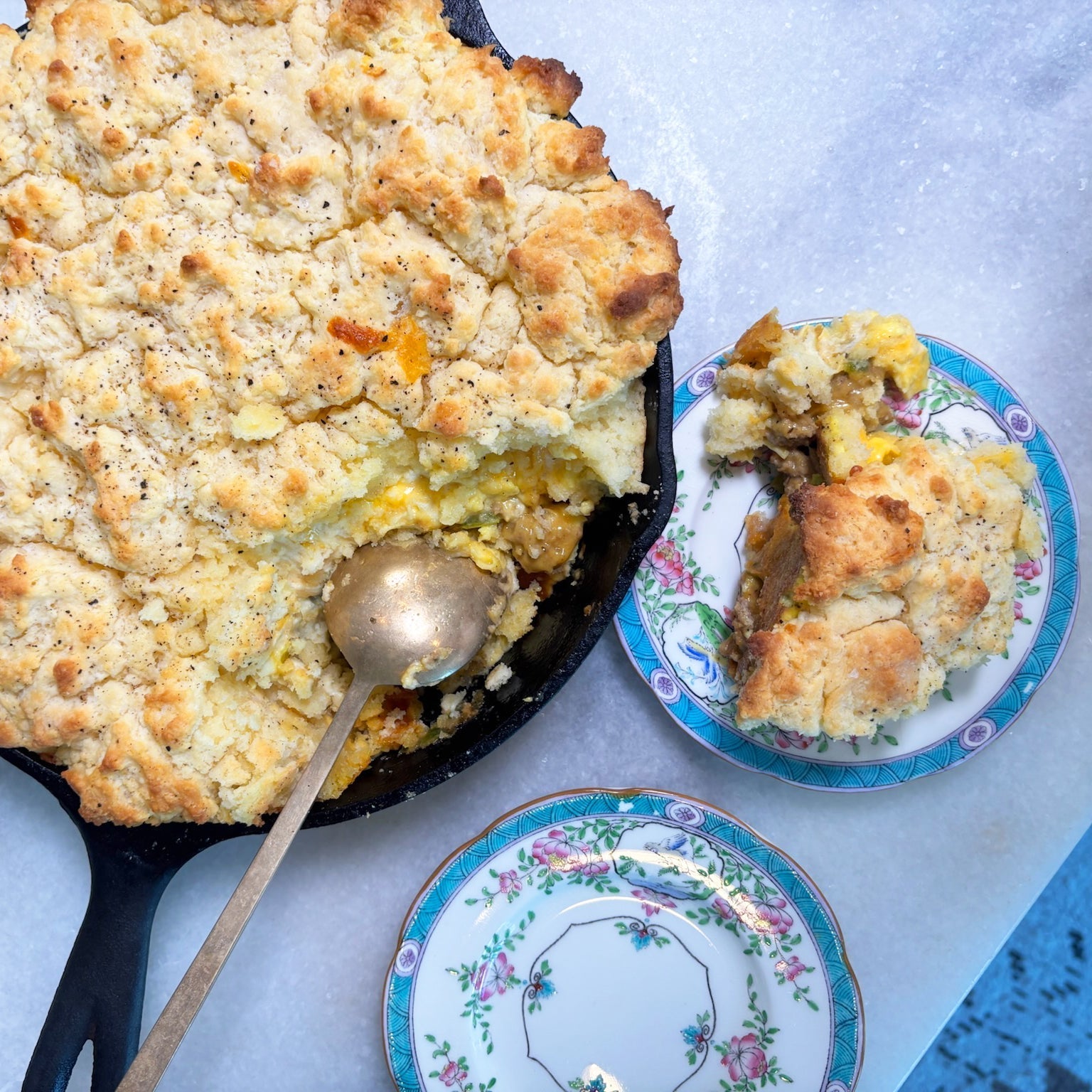 Breakfast Casserole in Cast Iron Skillet