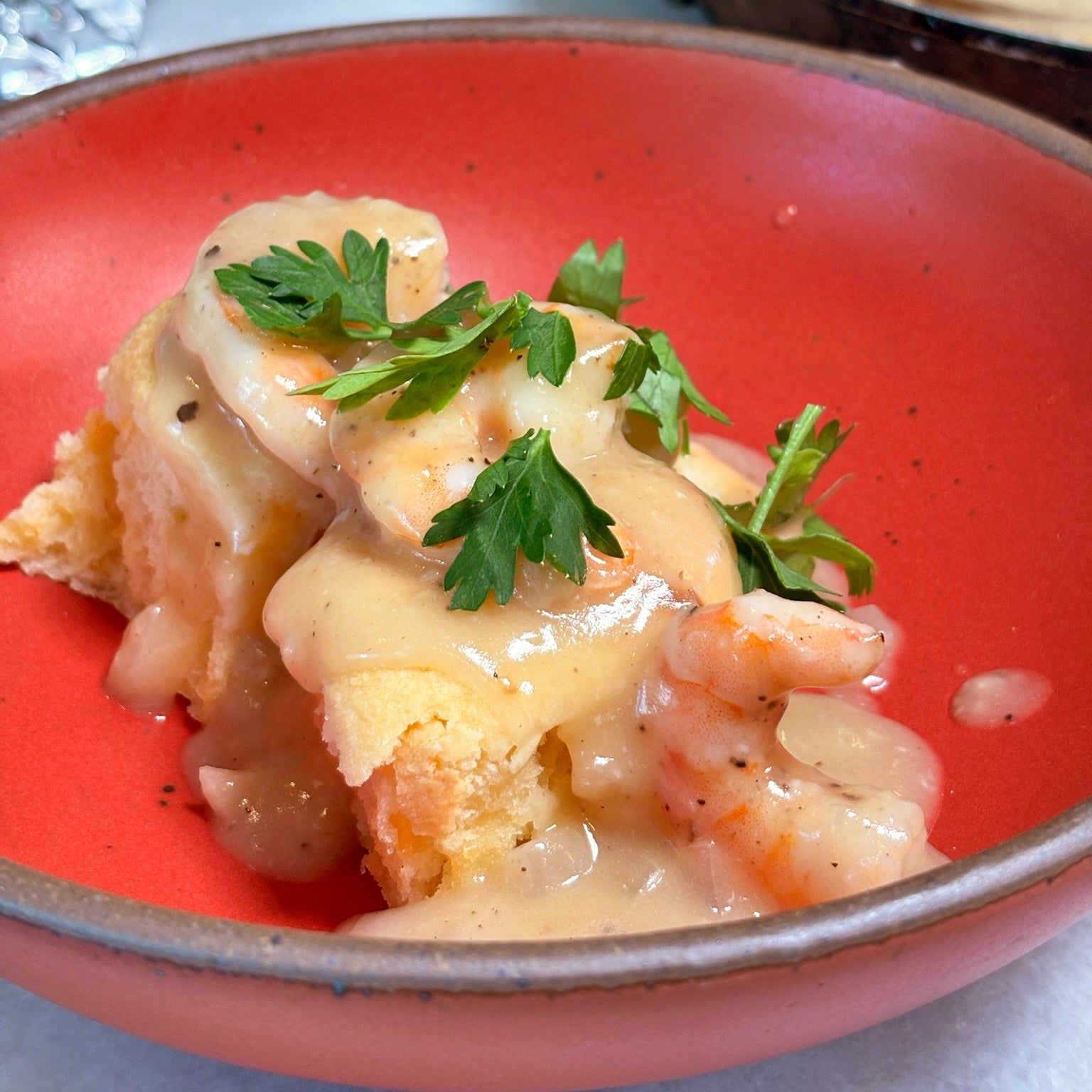 Shrimp Gravy with Biscuits