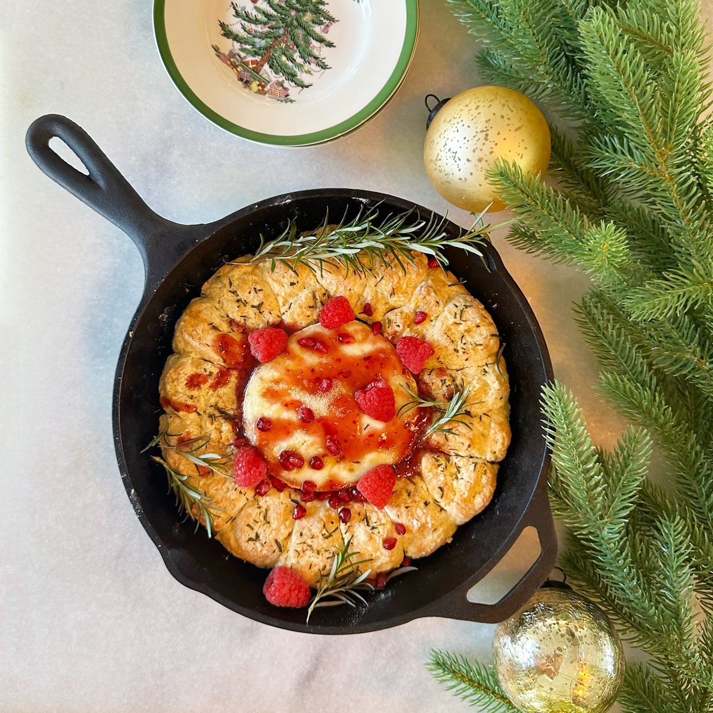 Rosemary and Brie Biscuit Wreath