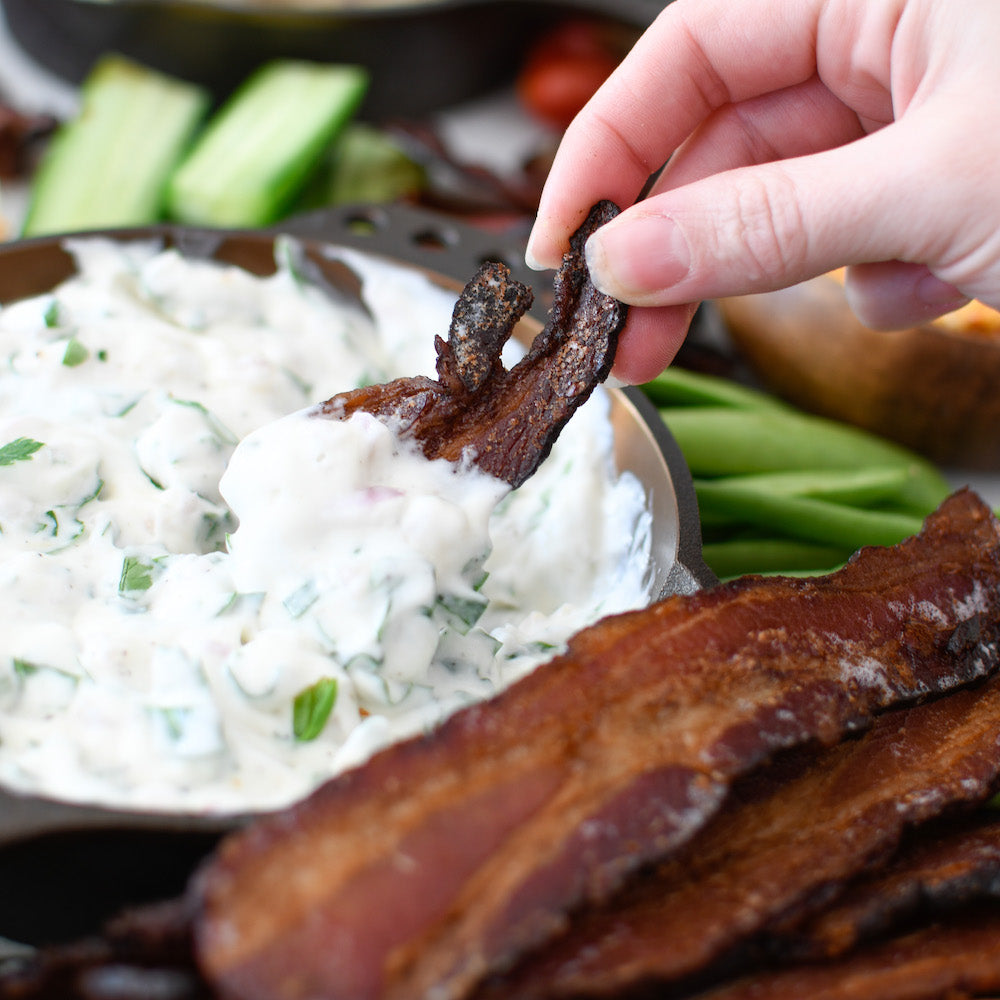 Shallot Yogurt Charcuterie Dip & Salami Crisps