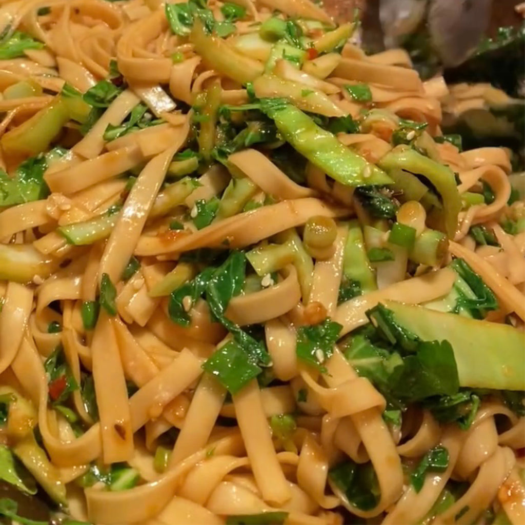 Lacquered Chili Garlic Asian Noodles