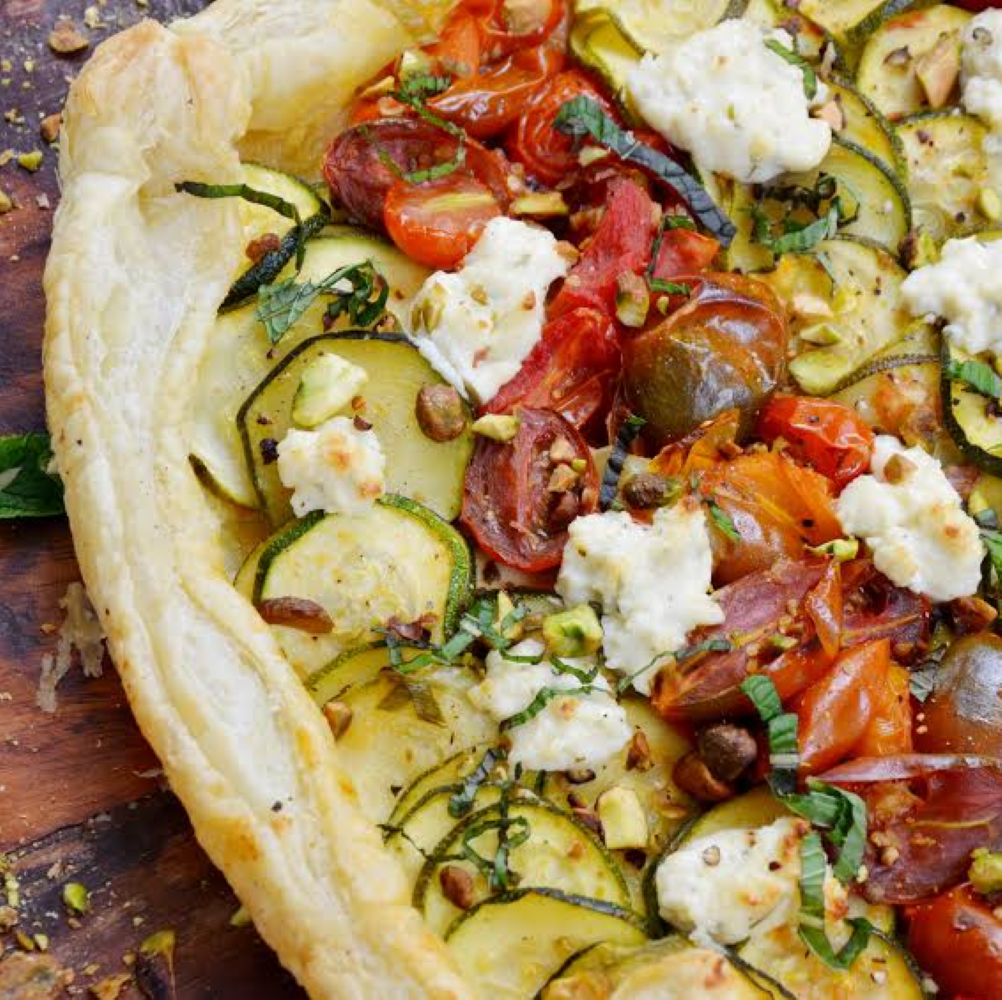 Roasted Tomato and Zucchini Tart