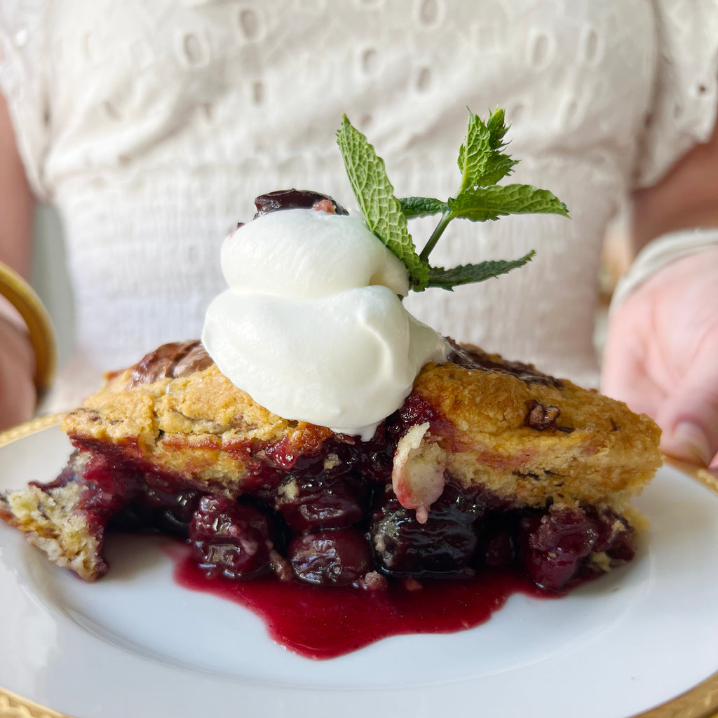 Chocolate Cherry Shortcake Cobbler