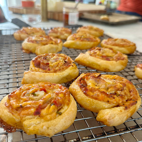 Pimento Cheese Pinwheel Recipe with Red Clay's Southern Chili Crisp