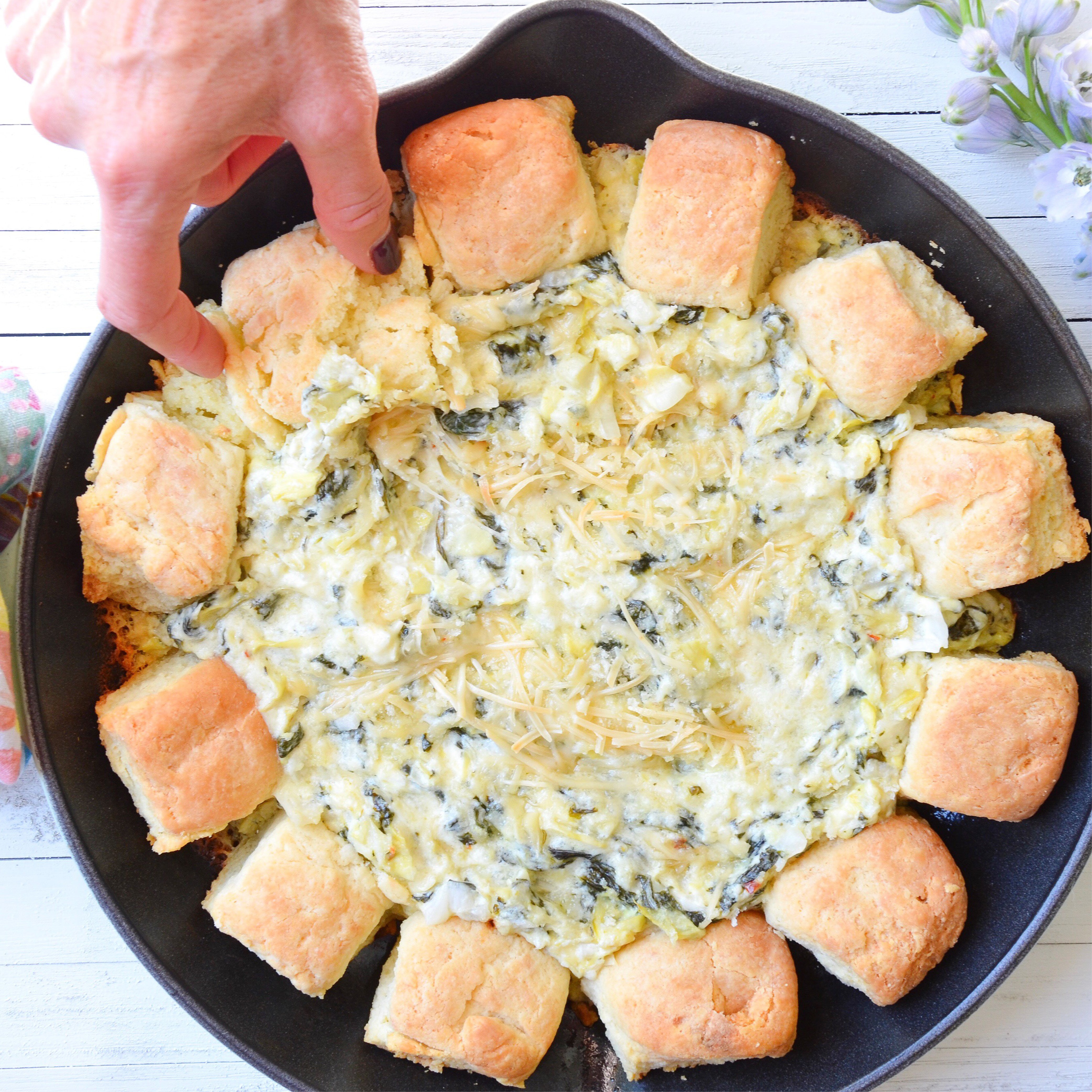 Cast Iron Spinach Artichoke Dip