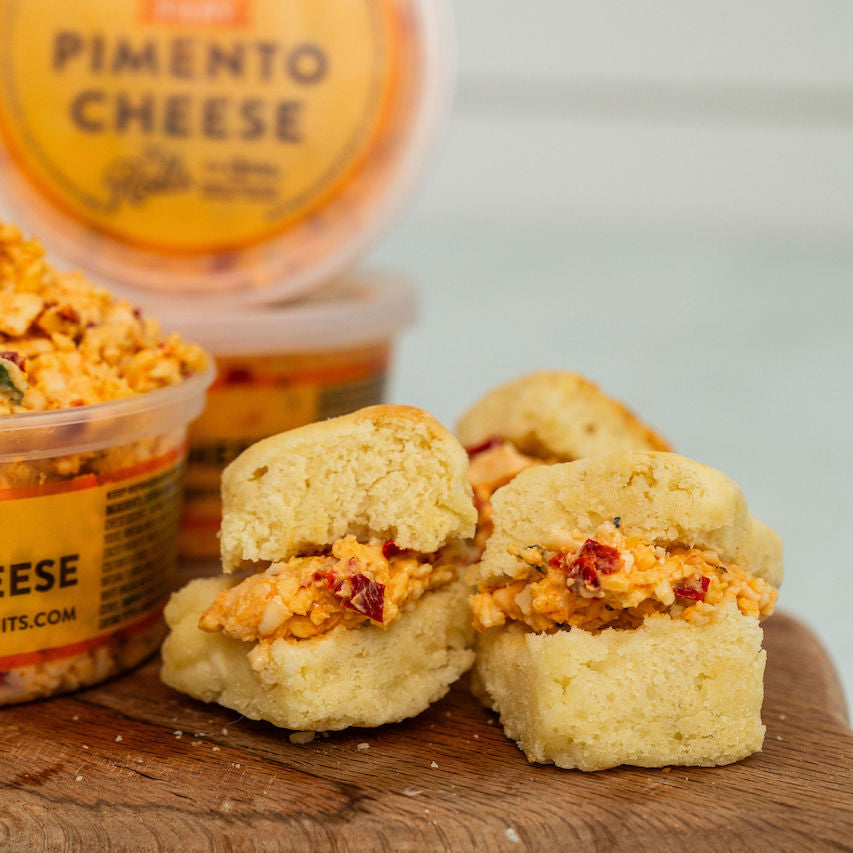 Fiery Pimento Cheese on Buttermilk Biscuits